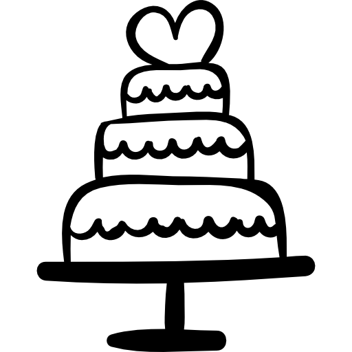 Wedding Cake With Heart Icons Free Download