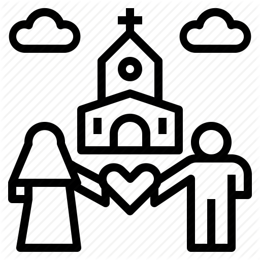 Bride, Ceremony, Church, Groom, Party, Wedding Icon