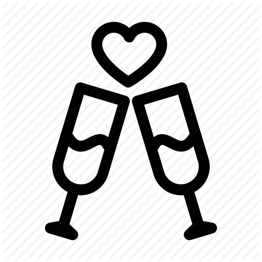 Champagne, Cheers, Date, Drinks, Love, Wedding Icon