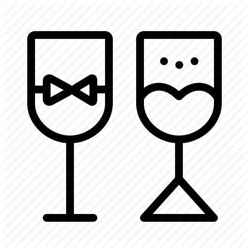 Bride, Champagne, Glasses, Groom, Marriage, Party, Wedding Icon