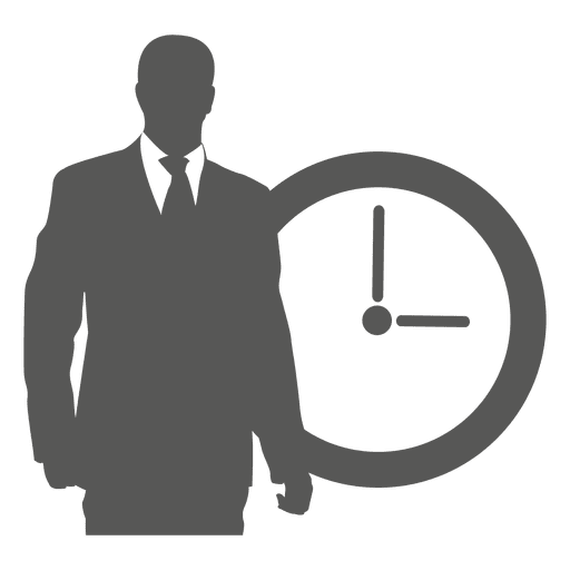 Businessman In Front Clock