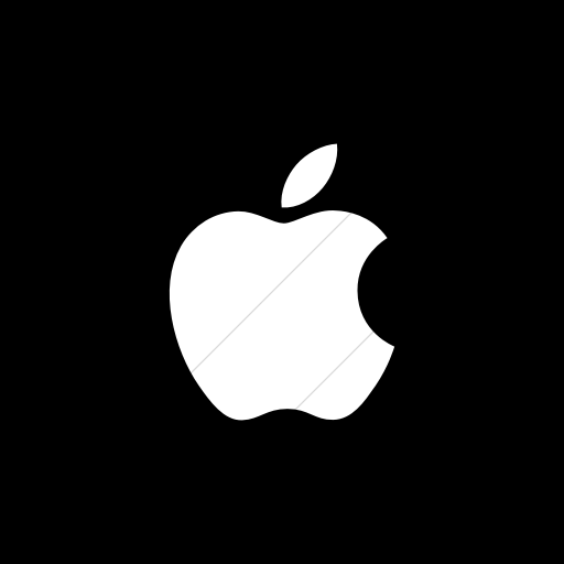 Flat Square White On Black Social Media Apple Icon