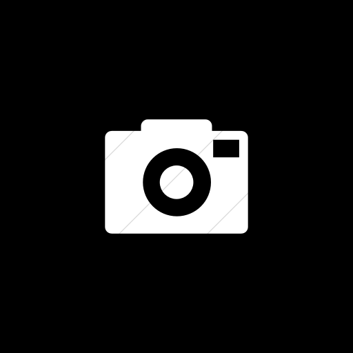 Flat Square White On Black Foundation Camera Icon