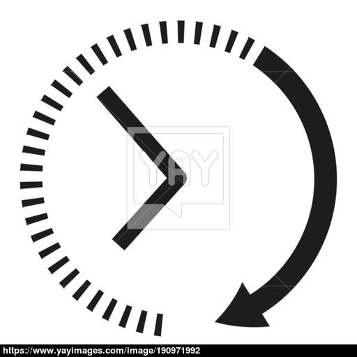 Clock Icon Black And White Clock Arrows Vector
