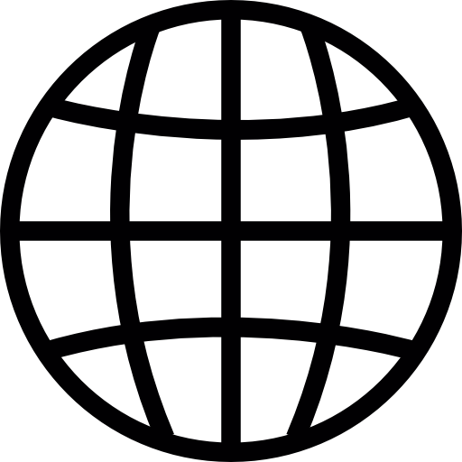 Globe Grid Silhouette With White Details Icons Free Download