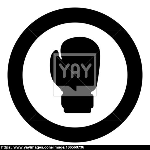 Boxing Glove Icon Black Color In Circle Vector