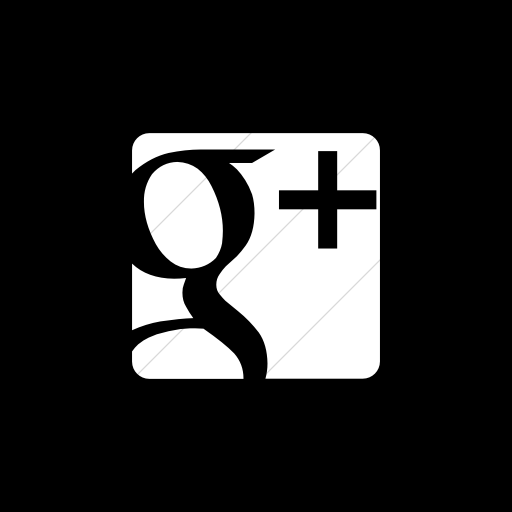 Flat Square White On Black Raphael Google Plus Icon