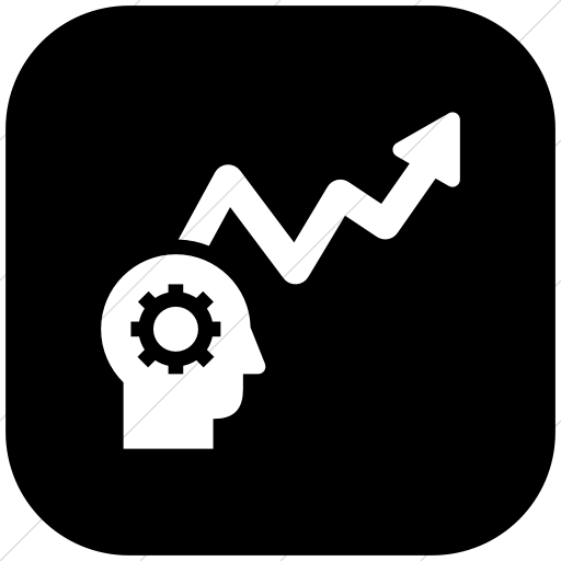 Flat Rounded Square White On Black Iconathon Learning