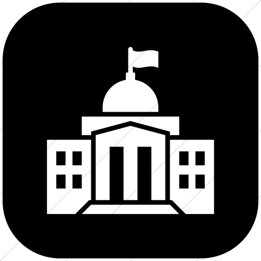 Flat Rounded Square White On Black Iconathon Federal