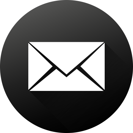 Black White, Circle, High Quality, Long Shadow, Mail, Social