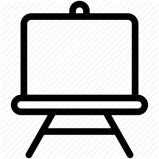 Blackboard, Board, Icon, White Icon