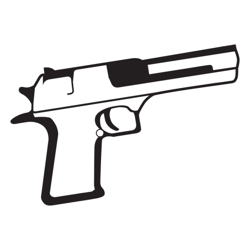 Pistol Black And White Icon