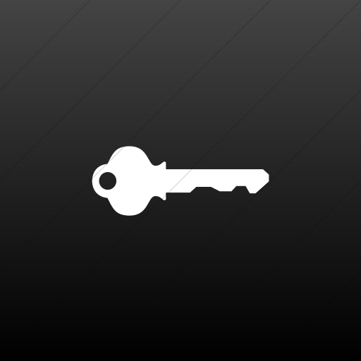 Flat Square White On Black Gradient Classica House Key Icon