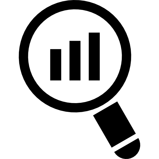 Magnifying Glass With Bar Graph Icons Free Download