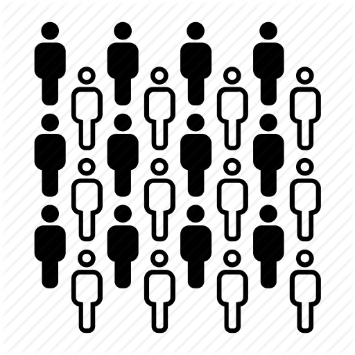 Black And White, Group, Mass, People, Social, Society, Users Icon
