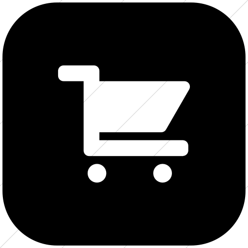 Flat Rounded Square White On Black Foundation