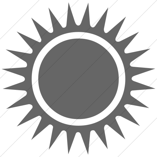 Simple Gray Classica Black Sun With Rays Icon