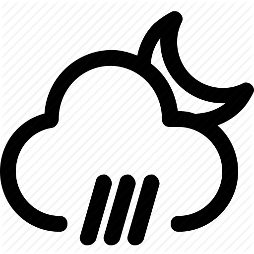 Cloud, Forecast, Moon, Rain, Season, Weather, Widget Icon