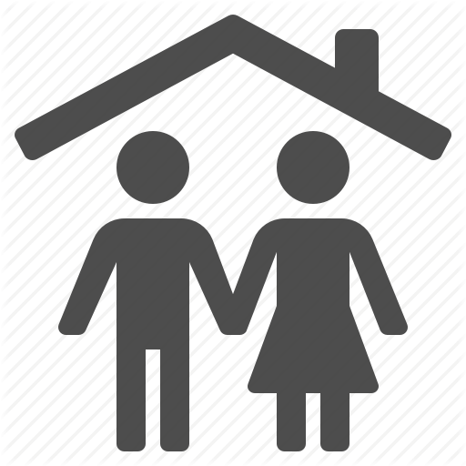 Couple, Home, Household, Husband, People, Roof, Wife Icon