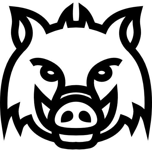 Wild Boar Head Frontal Outline Icons Free Download