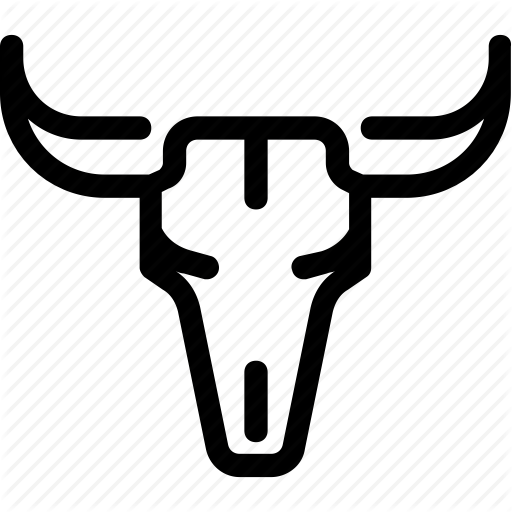 Bull, Cattle, Cow, Desert, Head, Skull, Wild West Icon