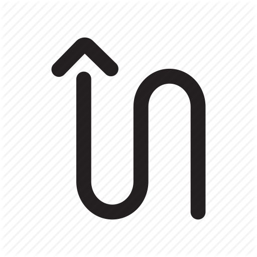 Curve, Curved Arrow, Direction, Roadsign, Roadway, Up, Winding Icon