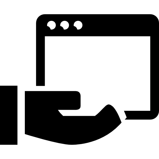 Hand Holding Computer Window