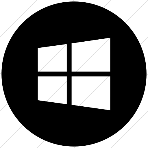 Flat Circle White On Black Social Media Icon