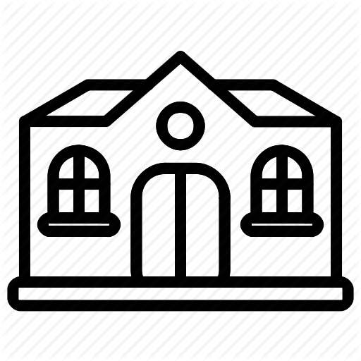 Building, Church, College, Outline, School, Windows Icon