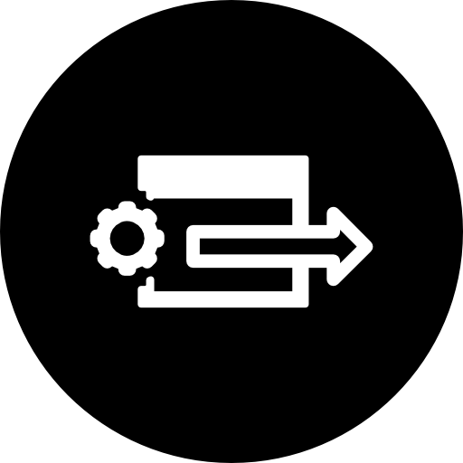 Browser Window With A Settings Gear And A Right Arrow Inside
