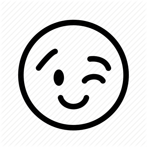 Blink, Emoji, Emoticon, Happy, Smiley, Wink Icon