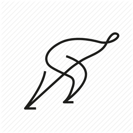 Athlete, Line Drawing, Olympic, Speed Skating, Sports, Winter