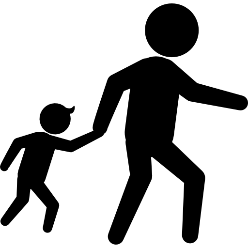 Criminals Silhouettes Of An Adult With A Child Free Vector Icons