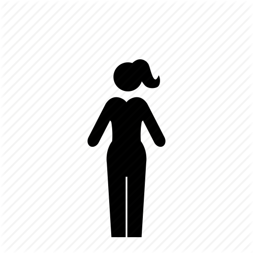 Female, Girl, Modern, Pants, Ponytail, Woman Icon