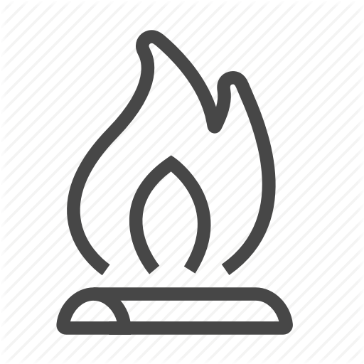 Barbecue, Fire, Flame, Grill, Wood Icon