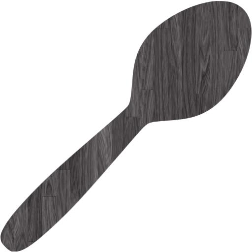Black Wood Spoon Icon