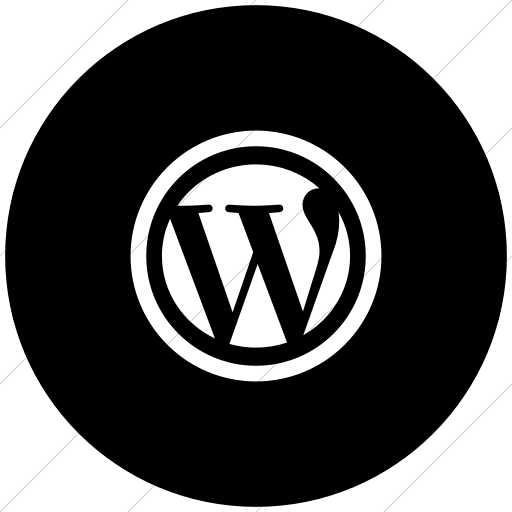 Flat Circle White On Black Social Media Wordpress Icon