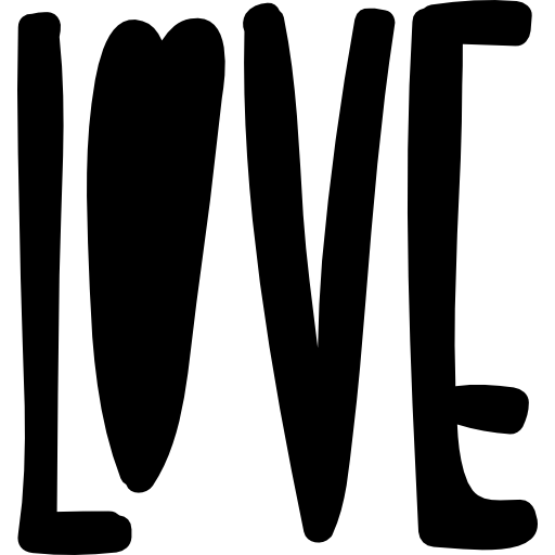 Love Word With Heart Icons Free Download