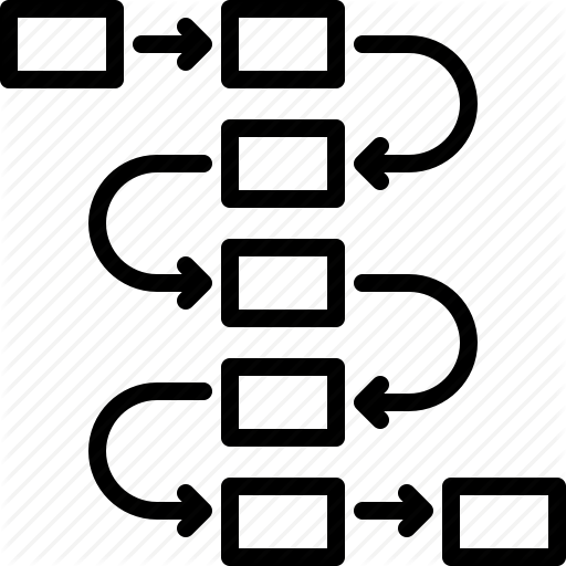 Flow Diagram, Scheme, Task Analysis, Workflow Icon