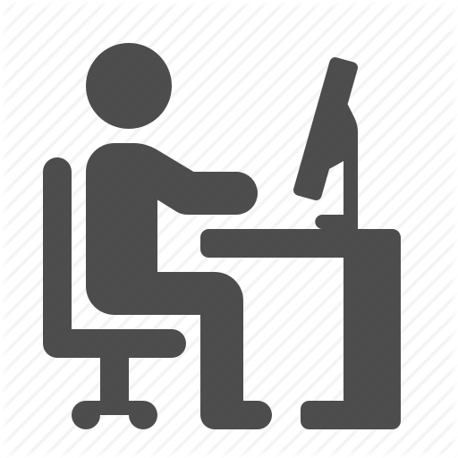 Chair, Computer, Desk, Man, Office, Pc, Working Icon