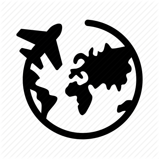 Airplane, Around The World, Globe, Travel, Trip, World Icon