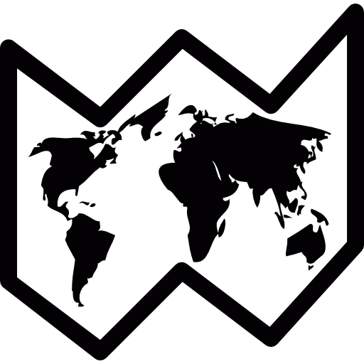 Black And White World Map Icon Icons Free Download