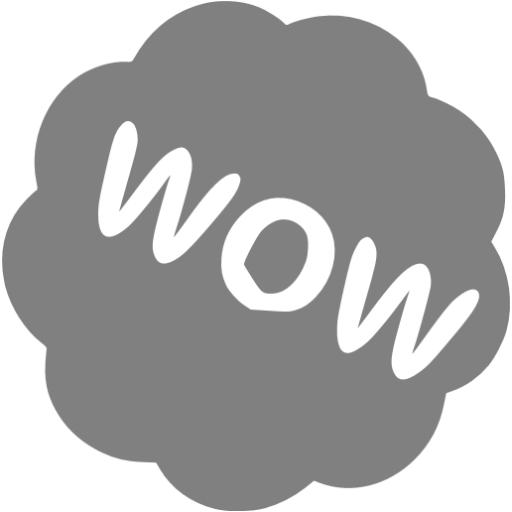 Gray Wow Badge Icon