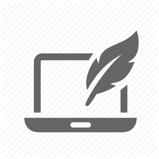 Computer, Content, Feather, Laptop, Management, Technical, Writer Icon