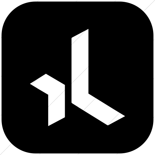 Flat Rounded Square White On Black Social Media Xing Icon