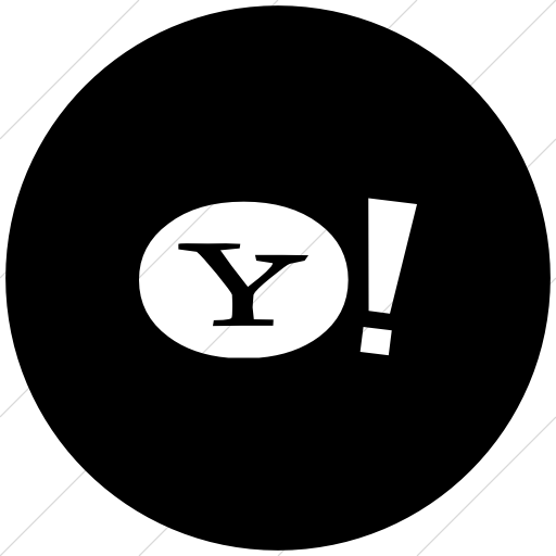 Flat Circle White On Black Foundation Social Yahoo Icon