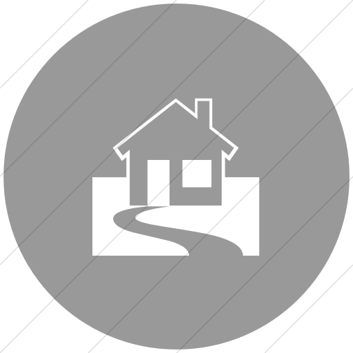 Flat Circle White On Light Gray Classica Home With Yard