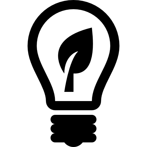 Ecological Light Bulb With A Leaf Inside Icons Free Download