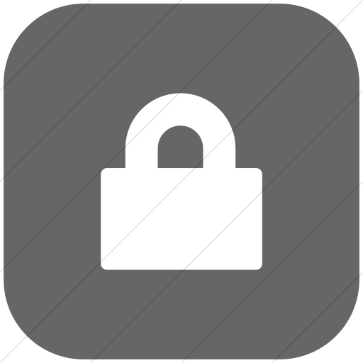 Flat Rounded Square White On Gray Foundation Lock Icon