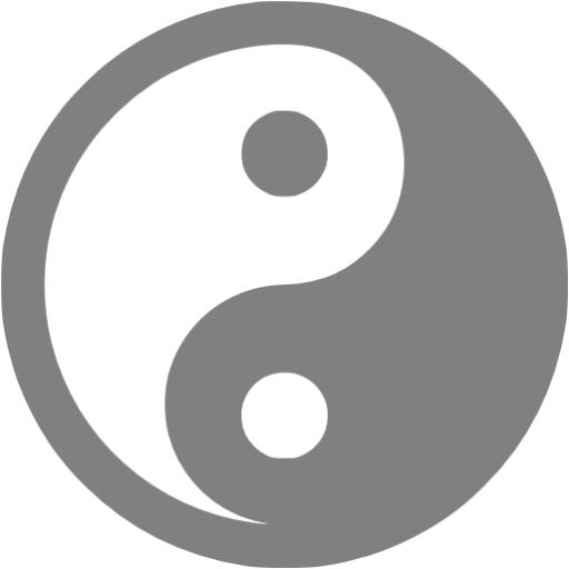 Gray Yin Yang Icon